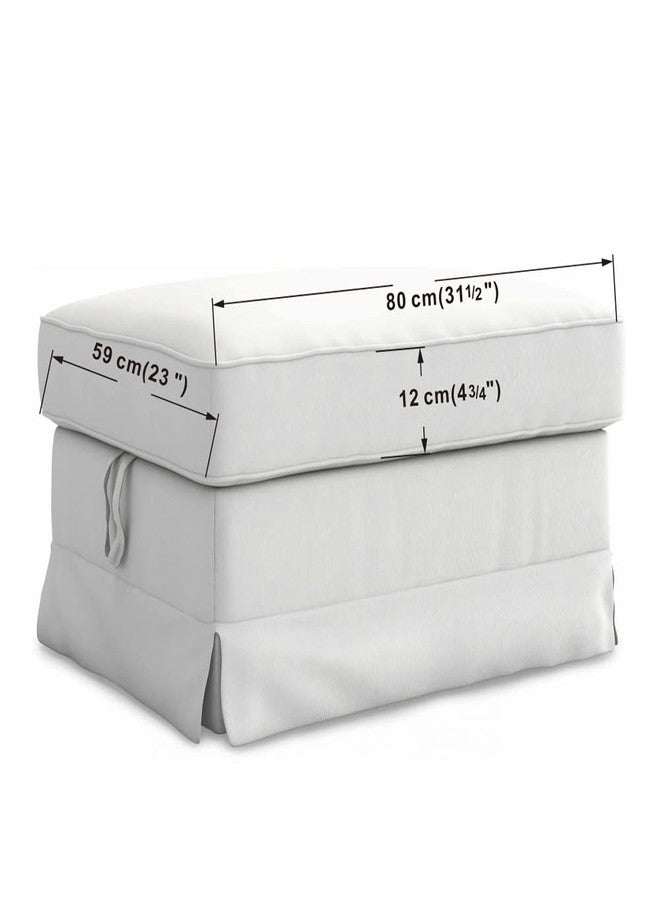 MASTERS OF COVERS Ektorp Footstool Cover for The IKEA Ektorp Ottoman Slipcover Replacement (Cool White) - Image 4